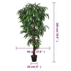 Vidaxl Umetni mangovec 900 listov 180 cm zeleno