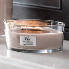 Woodwick Dišeča sveča z lesenim krakom Ellipse Vanilla &amp