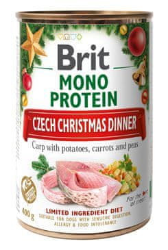 Brit Dog Kons Mono Protein Božična pločevinka 400g
