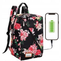 Bcross nahrbtnik z vgrajenim USB kablom 20L, pink flowers