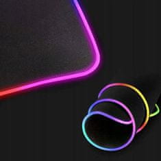 MG World Map RGB gaming podloga za miško 80 x 30 cm, črna