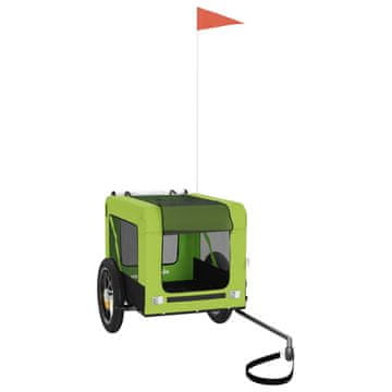 Vidaxl Kolesarska prikolica za hišne ljubljenčke zelena in črna