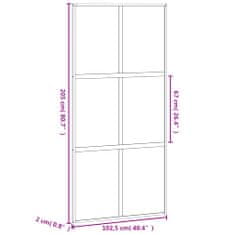 Vidaxl Drsna vrata črna 102,5x205 cm kaljeno steklo in aluminij