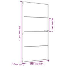 Vidaxl Notranja vrata ozka zlata 102,5x201,5cm kaljeno steklo aluminij