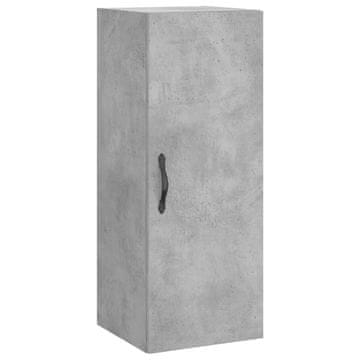 Vidaxl Stenska omarica betonsko siva 34,5x34x90 cm inženirski les