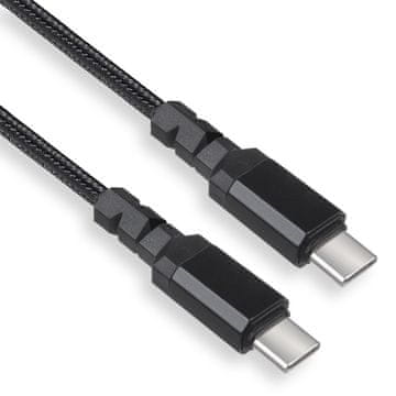 Maclean Kabel 2 x USB-C 15W Maclean, podpira QC 3.0, prenos podatkov, 3A, črn, dolžina 1 m, MCE493