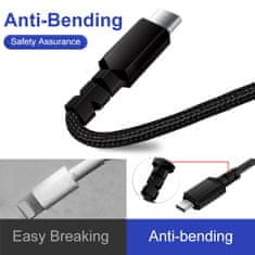Maclean Kabel 2 x USB-C 15W Maclean, podpira QC 3.0, prenos podatkov, 3A, črn, dolžina 2 m, MCE494