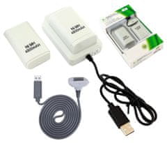 kx7b 2x baterija xbox 360 kabel usb bela