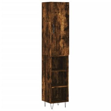 Vidaxl Visoka omara dimljeni hrast 34,5x34x180 cm inženirski les