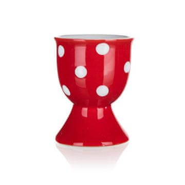 Banquet Keramična skodelica za jajca DOTS 7 cm, rdeča, komplet 10 kosov