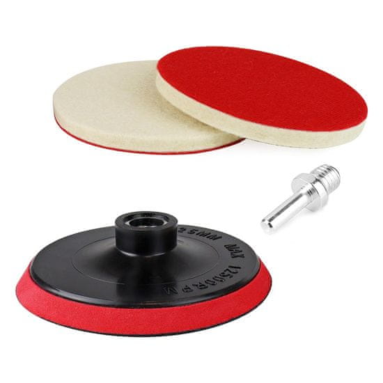 AMIO komplet filca za poliranje 2 kosa + disk ?125mm + adapter m14