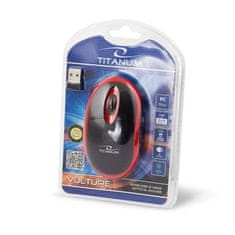 Brezžična optična miška VULTURE 2.4GHz USB črno/rdeča