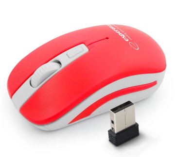 Esperanza  BREZŽIČNA 2.4GHZ OPTIČNA MIŠKA 4D USB URANUS RDEČA/BELA
