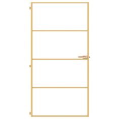 Vidaxl Notranja vrata ozka zlata 102,5x201,5cm kaljeno steklo aluminij