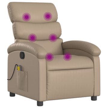 Vidaxl Masažni naslanjač kapučino umetno usnje