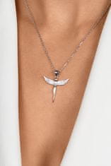 Brilio Silver Očarljiva pozlačena ogrlica Angel s cirkoni NCL132Y