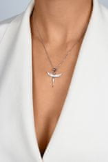 Brilio Silver Očarljiva pozlačena ogrlica Angel s cirkoni NCL132Y