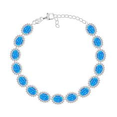 Brilio Silver Čudovita srebrna zapestnica s sintetičnimi opali BRC127WB