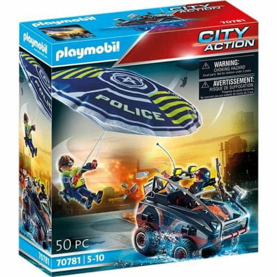 Playmobil Playset Playmobil City Action Police Parachute with Amphibious Vehicle 70781 (50 pcs)