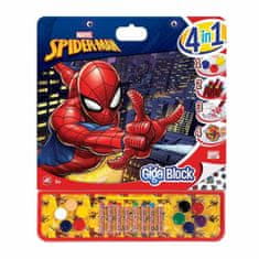 Blok s Slikami za Barvanje Spiderman Giga Block 4 v 1 35 x 41 cm