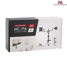 Maclean mc-714 44490 namizni nosilec za dva lcd monitorja 13-27 palcev 8 kg aluminij