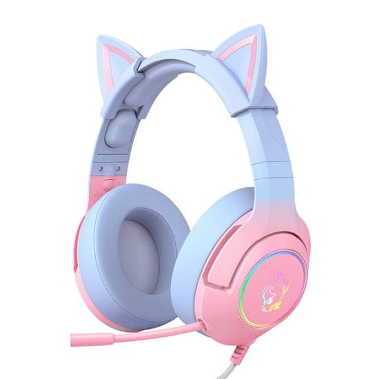 igralne slušalke onikuma k9 pink-blue