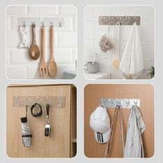 HOME & MARKER® Samolepilni obešalnik s 6 kavlji, Stenski obešalnik, Kljuke za obešanje (2 kosa) | HEXHOOK