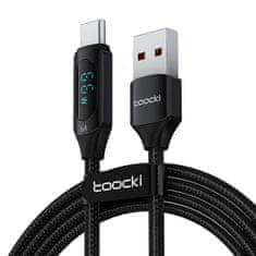 kabel usb za usb-c toocki, 1m, 66W (črn)