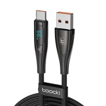 kabel usb za usb-c toocki, 1m, 66W (črn)