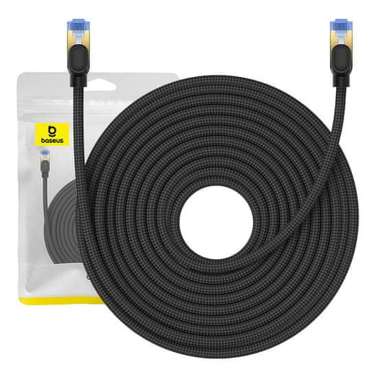 BASEUS cat7 pleteni omrežni kabel baseus ethernet rj45, 10gbps, 20m (črn)