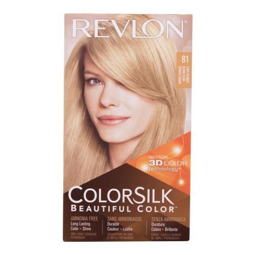 Revlon Colorsilk Beautiful Color Odtenek 81 light blonde Set barva za lase Colorsilk Beautiful Color 59,1 ml + razvijalec barve 59,1 ml + balzam 11,8 ml + rokavice za ženske