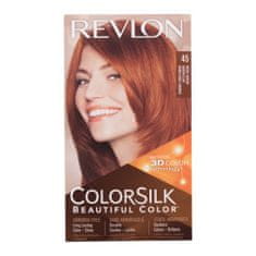 Revlon Colorsilk Beautiful Color Odtenek 45 bright auburn Set barva za lase Colorsilk Beautiful Color 59,1 ml + razvijalec barve 59,1 ml + balzam 11,8 ml + rokavice za ženske