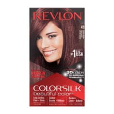 Revlon Colorsilk Beautiful Color Odtenek 49 auburn brown Set barva za lase Colorsilk Beautiful Color 59,1 ml + razvijalec barve 59,1 ml + balzam 11,8 ml + rokavice za ženske
