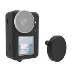 Puluz silikonski puluz etui za dji osmo action 4/3 s pokrovom za objektiv (črn)