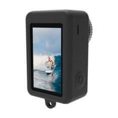 Puluz silikonski puluz etui za dji osmo action 4/3 s pokrovom za objektiv (črn)