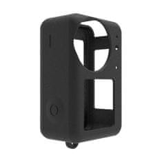 Puluz silikonski puluz etui za dji osmo action 4/3 s pokrovom za objektiv (črn)