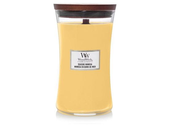 Woodwick Dišeča sveča z lesenim krakom velika Seaside Mimosa 609 g