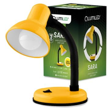LUMILED Namizna svetilka E27 nastavljiva šolska svetilka SARA rumena