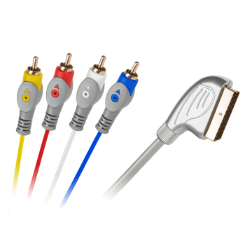 slomart Cabletech Kabel Euro - 4 x RCA 1,5m (siv)
