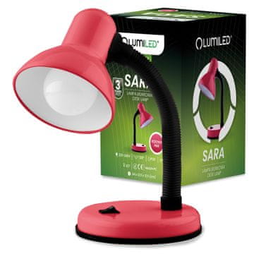 LUMILED Namizna svetilka E27 nastavljiva šolska svetilka SARA roza