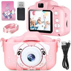 MG X5 Dog otroški fotoaparat + 8GB kartice, roza