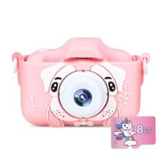 MG X5 Dog otroški fotoaparat + 8GB kartice, roza