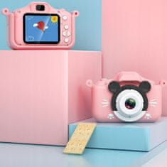 MG C14 Mouse otroški fotoaparat + 32GB kartice, roza