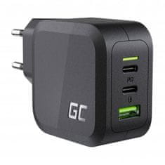 Green Cell Polnilec Green Cell GC PowerGaN 65W (2x USB-C Power Delivery, 1x USB-A združljiv s funkcijo Quick Charge 3.0)
