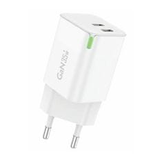 Foneng GaN 35W 2x USB-C omrežni polnilnik (bela)