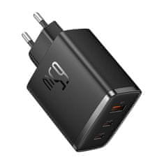 BASEUS omrežni polnilnik os-cube pro 2xusb-c + usb, 65w (črn)