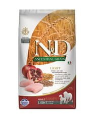 Farmina Granule za pse N&D dog AG adult medium & maxi, light, piščanec, pira, pira, oves in granatno jabolko 2,5 kg