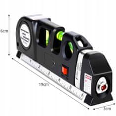 Northix Laserski vodni prehod z merilnim trakom - 250 cm 