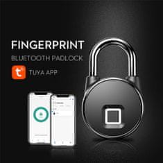 BOT TOP Pametna ključavnica Bluetooth s čitalnikom prstnih odtisov črna