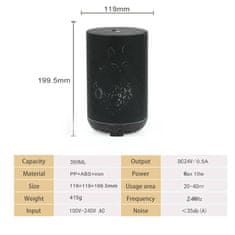 BOT  aroma difuzor SDM1 z motivom mačke - črn 300ml